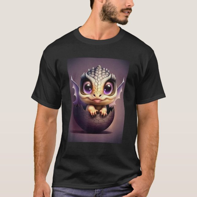 T-shirt Chibi Dragon Bébé Éjaculation D'Un Oeuf Dragon Mag (Devant)