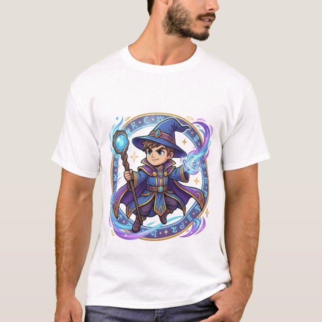 T-shirt Chibi Galaxy Wizard Way of Magic Kanji  (Devant)