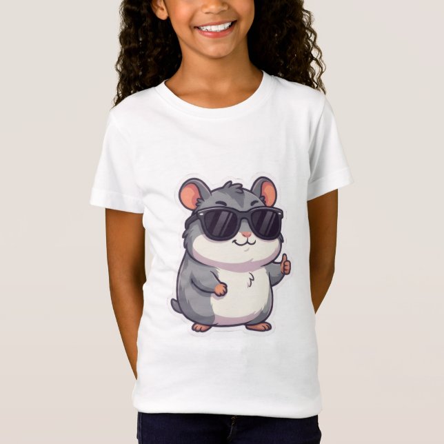T-Shirt Chibi Hamster Cool avec Lunettes de Soleil Mème Dr (Devant)