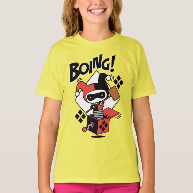 T-shirt Chibi Harley-Quinn-In-A-Box Avec Marteau (Devant)