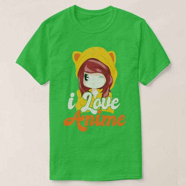 T-shirt Chibi I Love Anime (Design devant)