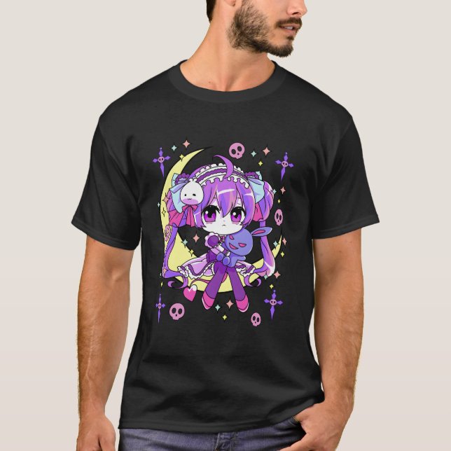 T-shirt Chibi Kawaii Anime Pastel Goth (Devant)