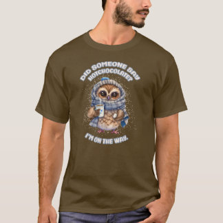 T-shirt Chibi Owl Boire Chocolat chaud