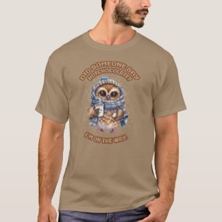 T-shirt Chibi Owl Boire Chocolat chaud