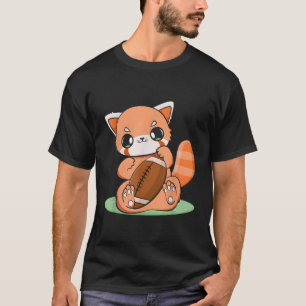 T-shirt Chibi Red Panda Avec Football Sport Anime Otaku