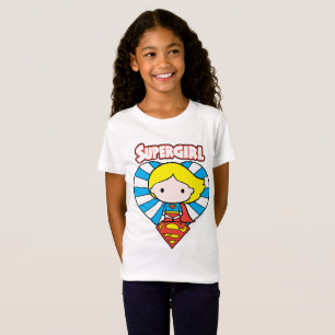 T-Shirt Chibi Supergirl Starburst Coeur et logo