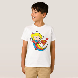 T-shirt Chibi Supergirl volant arc-en-ciel
