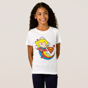 T-Shirt Chibi Supergirl volant arc-en-ciel