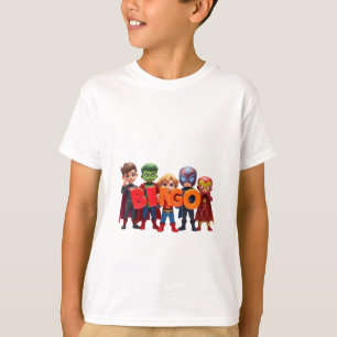 T-shirt Chibi Superheroes Spell "BINGO"