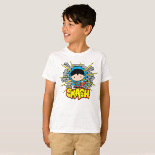 T-shirt Chibi Superman S'Est Brisé À Travers Un Mur De Bri
