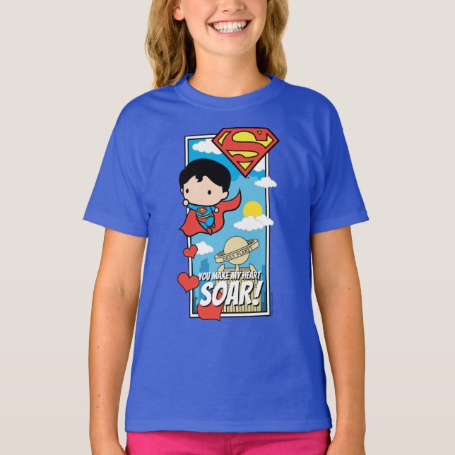 T-shirt Chibi Superman - Tu Fais Tourner Mon Coeur Valenti (Devant)