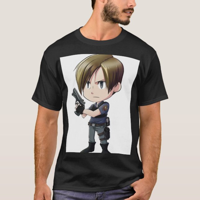 T-shirt Chibi Survivant Policier Débutant  (Devant)