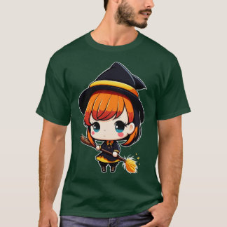 T-shirt Chibi Witch Wicca, Mignonne Mais Cuisine