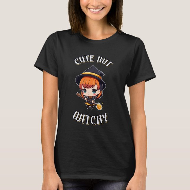 T-shirt Chibi Witch Wicca, Mignonne Mais Cuisine (Devant)
