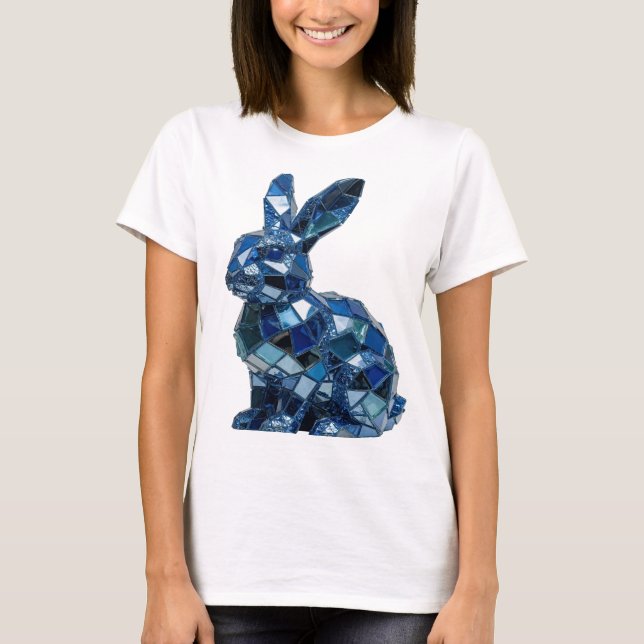 T-shirt Chic Argent Design LAPIN BLEU (Devant)
