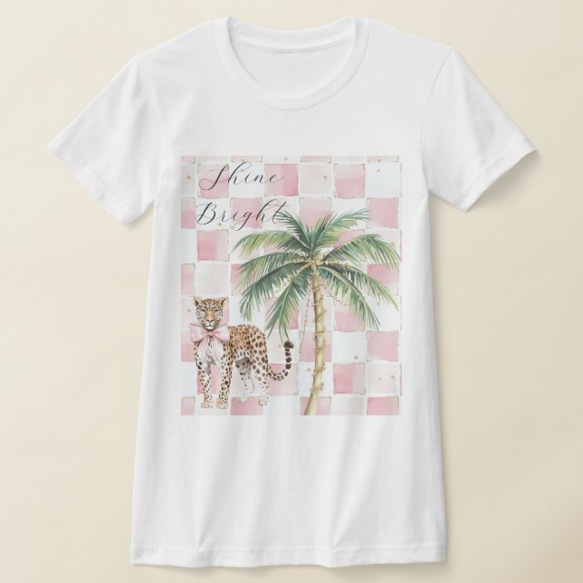 T-shirt Chic Carré Gold Palm Tree Leopard (Poser)