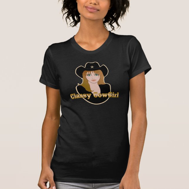 T-shirt chic de dames de cow-girl (Devant)