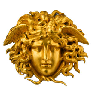 T-shirt Chic Elegant Or Français Medusa Haute Couture