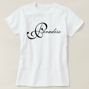 T-shirt Chic emblématique et script minimaliste Paradis