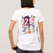 T-shirt Chic Floral Peonies Rose Blossoms Graduation (Dos)