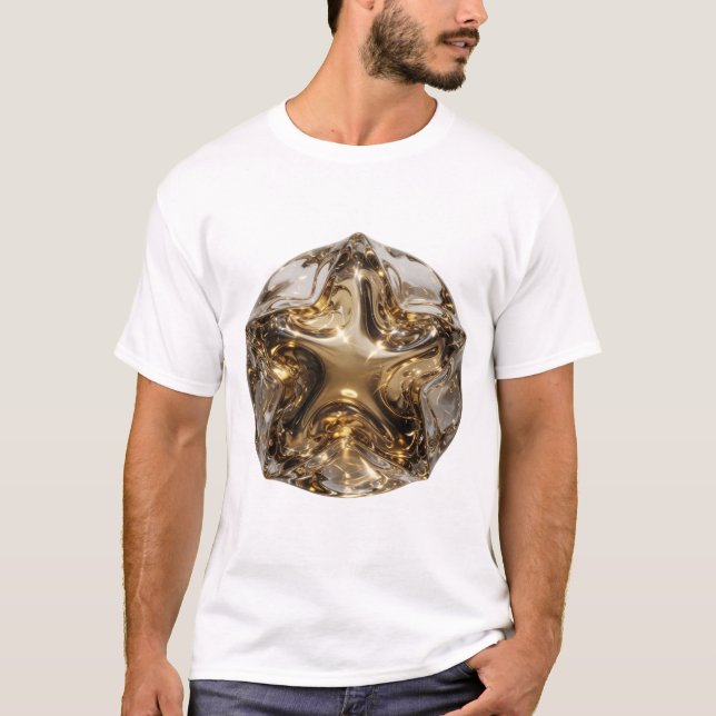 T-shirt Chic Gold STAR BALL Bold Design (Devant)
