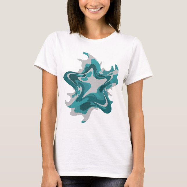 T-shirt Chic Gris ART ABSTRAIT Design Moderne (Devant)