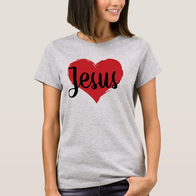 T-shirt chic mignon JESUS HEART | (Devant)