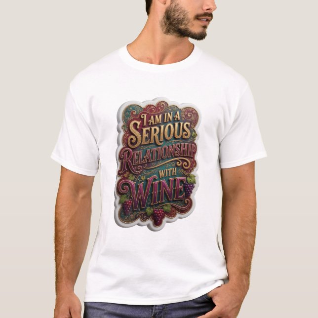 T-shirt Chic Or Je SUIS EN RELATION SÉRIEUSE AVEC LE VIN (Devant)