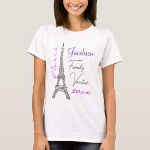 T-shirt Chic Paris Tour Eiffel Vacances en famille