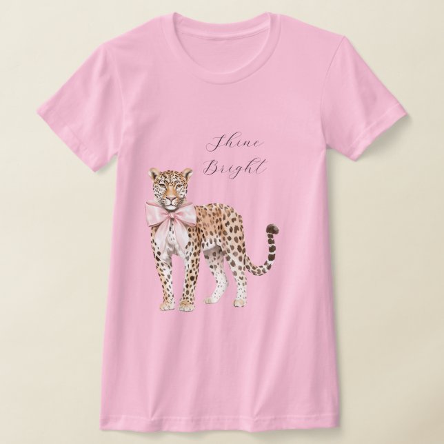 T-shirt Chic Pink Bow Leopard (Poser)