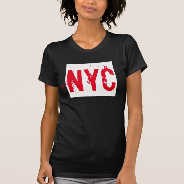 T-shirt Chic Red sur Black New York City Shirt, NYC tendan (Devant)