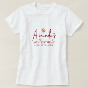 T-shirt Chic Rose Parties scintillant or Rainbow Sweet 16