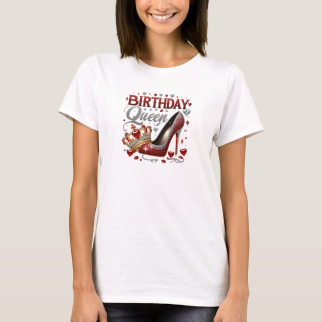 T-shirt Chic rouge or et argent parties scintillant annive (Devant)