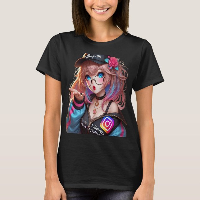 T-SHIRT CHICA ANIME MILLY Q AGRADECIENDO A SUS SEGUIDORES (Devant)