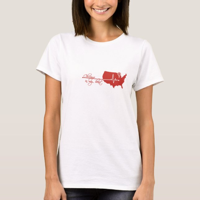 T-shirt Chicago à mon coeur (Devant)