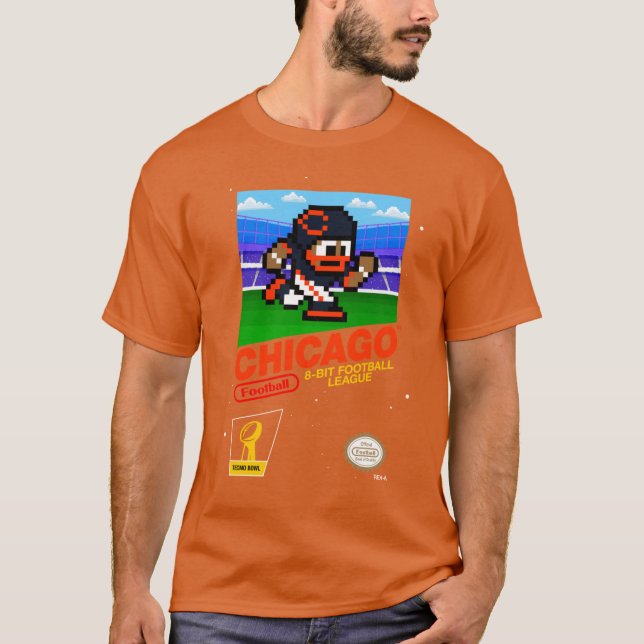 T-shirt Chicago Bears (8-bit Videogames Cartridge) 2 (Devant)
