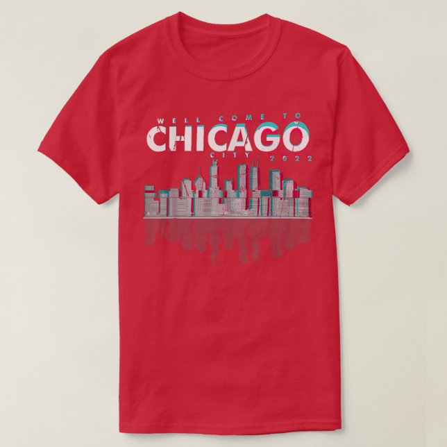 T-shirt Chicago City Skyline Lights Night Urban Cover A (Design devant)