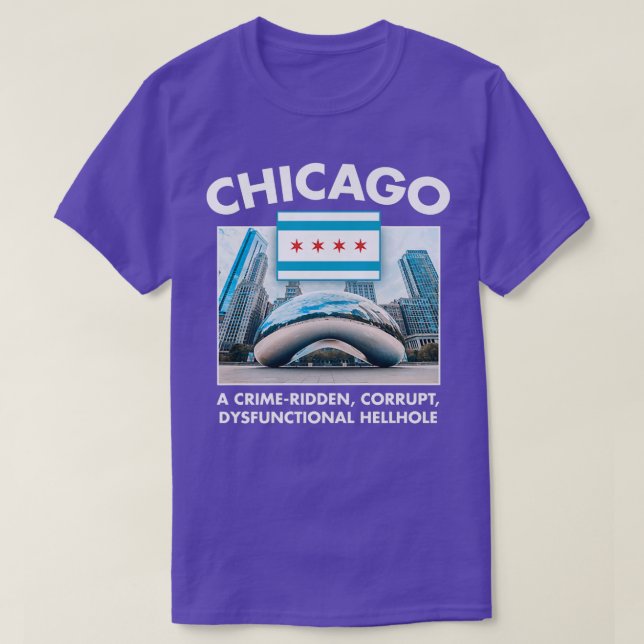 T-shirt Chicago City Tourisme Bean Lakeshore Pizza Hot Dog (Design devant)