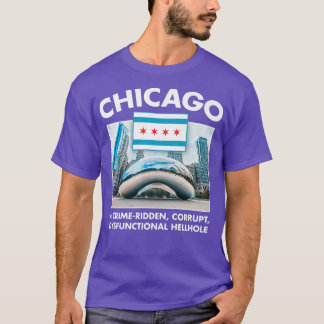 T-shirt Chicago City Tourisme Bean Lakeshore Pizza Hot Dog