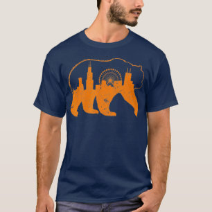 T-shirt Chicago City Vêtement Downtown Walking Bear Cadeau