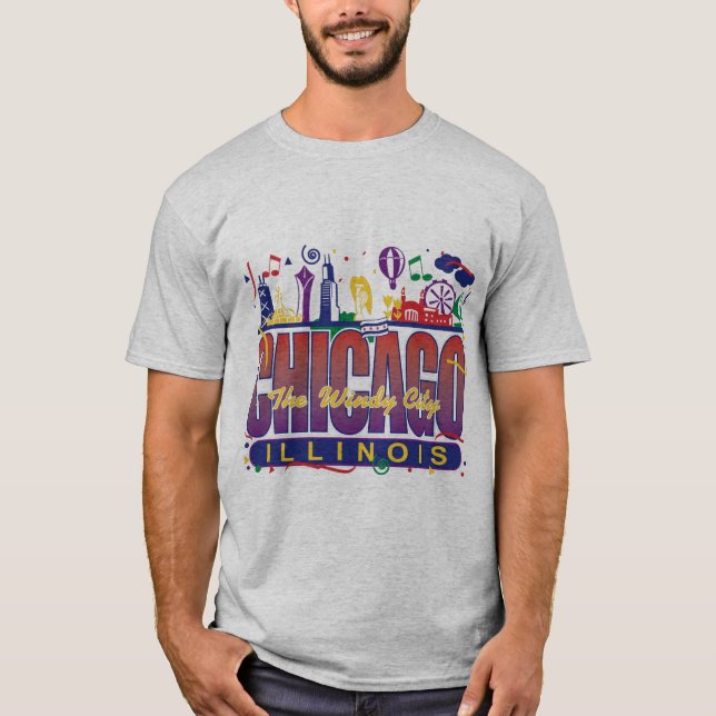 T-shirt Chicago Confetti (Devant)