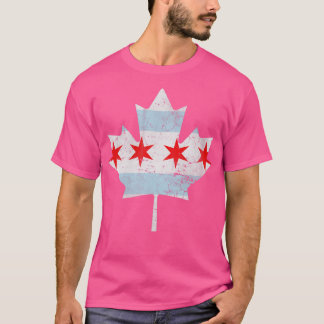 T-shirt Chicago Drapeau canadien Feuille d'érable Canada
