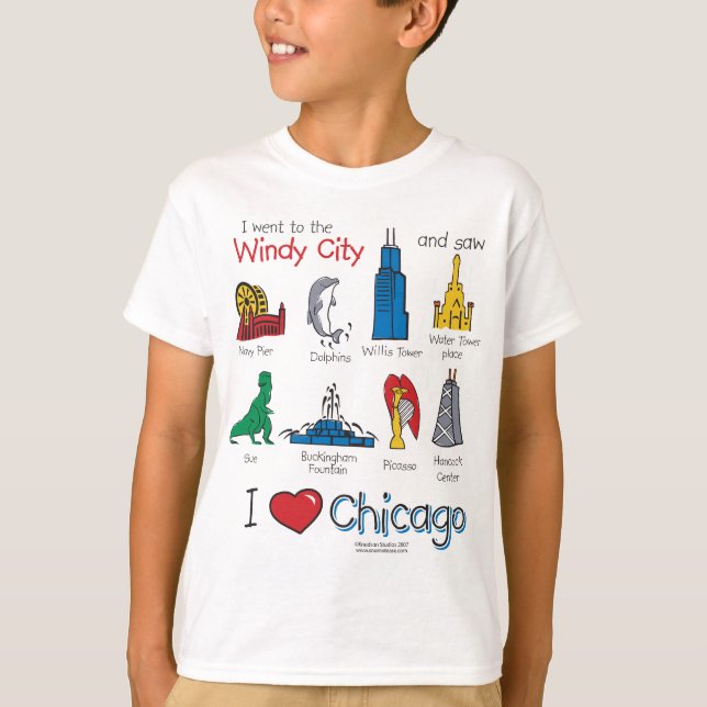 T-shirt Chicago--Enfant-Icône-NOUVEAU [Co (Devant)
