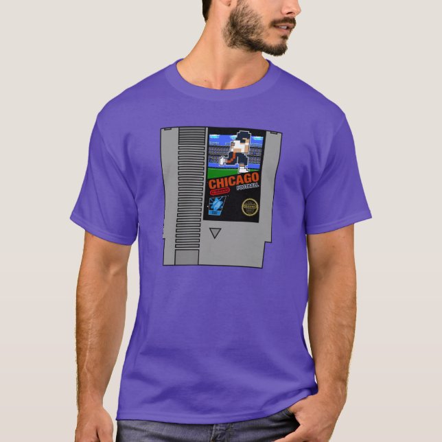 T-shirt Chicago Football 8 bit cartridge design (Devant)
