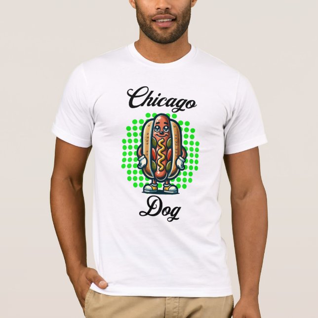 T-shirt Chicago Hot dog Retro Pop Art (Devant)