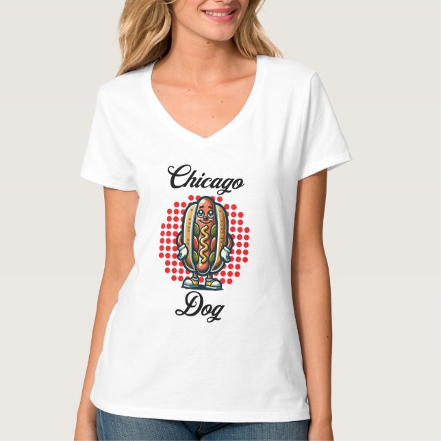 T-shirt Chicago Hot dog Retro Pop Art (Devant)