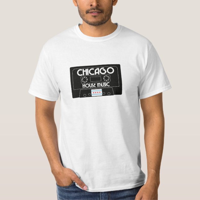 T-shirt Chicago House Music Cassette (Noir) (Devant)