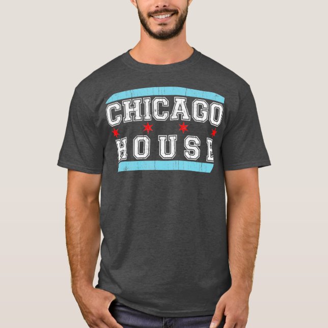 T-shirt Chicago House Music - DJ DJ Drapeau (Devant)