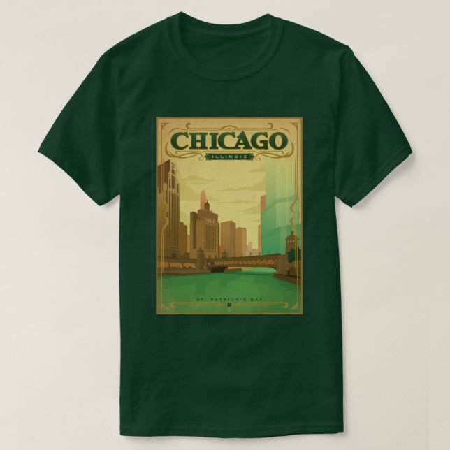 T-shirt Chicago, IL - Saint Patrick's Day (Design devant)
