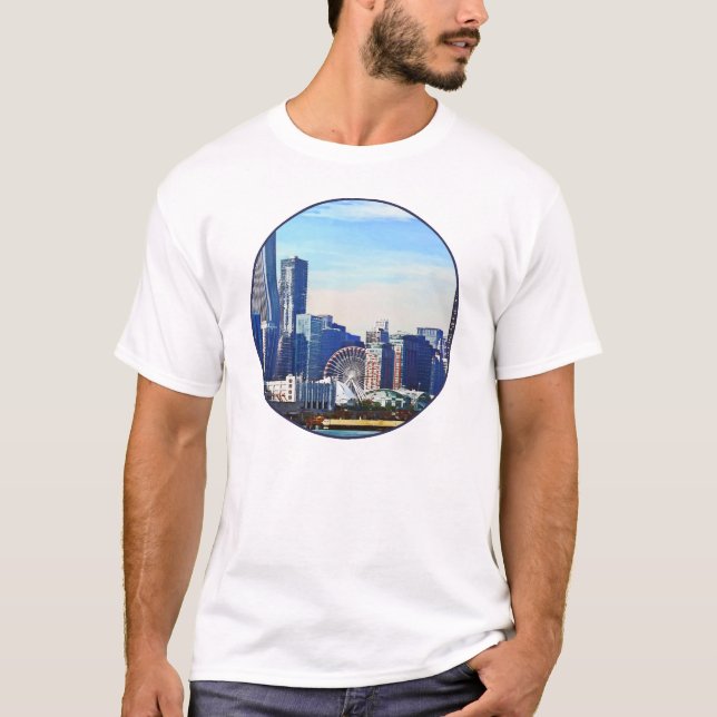 T-shirt Chicago IL - Skyline de Chicago et Navy Pier (Devant)